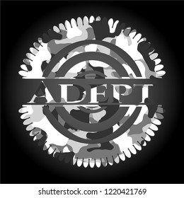 Adept on grey camo texture