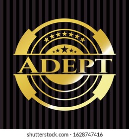 Adept shiny badge. Vector Illustration. Detailed.