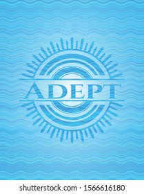 Adept water wave concept style emblem. Vector Illustration. Detailed.