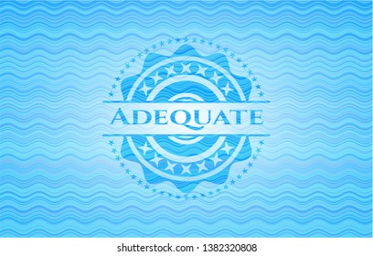 Adequate light blue water wave emblem.