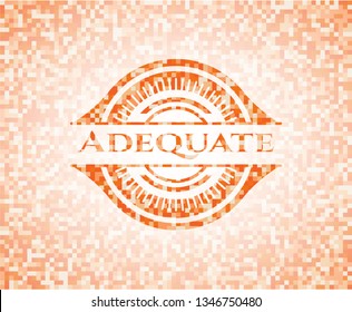 Adequate orange mosaic emblem with background