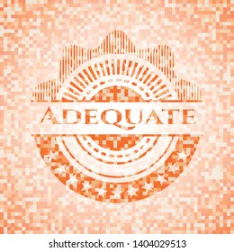 Adequate orange mosaic emblem with background