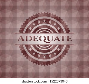 Adequate red badge with geometric pattern background. Seamless.