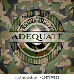 Adequate written on a camo texture
