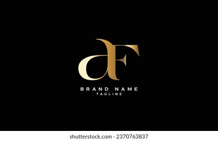 ADF, AFD, DAF, DFA, FDA, FAD, AF, FA, DF, FD, Abstract initial monogram letter alphabet logo design