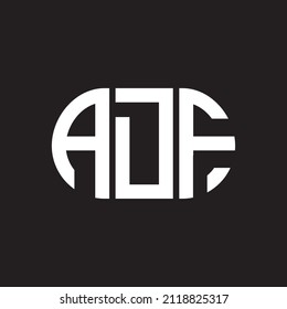 Diseño del logotipo de la letra ADF sobre fondo negro. El concepto del logo de la carta de las iniciales creativas de ADF. Diseño de letras ADF.

