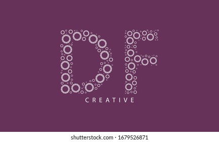 ADF Logo. Vector Graphic Branding Letter Element.pink Background
