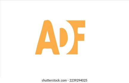 ADF Logo. Vector Graphic Branding Letter Element. White Background