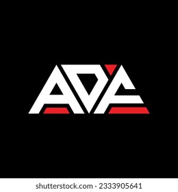 ADF Dreieck-Buchstaben Logo-Design mit Dreiecksform. ADF Dreieck Logo Design Monogramm. ADF Dreieck-Vektorlogo-Vorlage mit roter Farbe. ADF dreieckiges Logo Einfach, elegant und luxuriös.