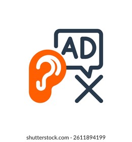 Ad-Free Listening for Audio Streaming Vector Icon