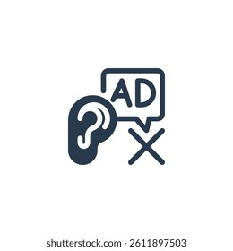 Ad-Free Listening for Audio Streaming Vector Icon