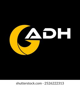 ADH diseño de la letra del logotipo para su marca o negocio de la compañía. logotipo de la compañía, marca, inicial, logotipo de las finanzas, lujo, tecnología, marketing