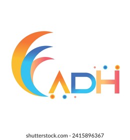 Diseño del logotipo de la tecnología de letras ADH sobre fondo blanco. ADH creativo concepto de logo comercial de letras. logotipo monograma y tipografía de ADH para tecnología, marca de negocios e inmobiliaria.
