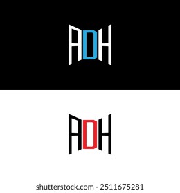 ADH logo design, ADH simple and modern logo. ADH luxurious alphabet design