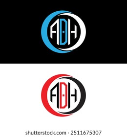 ADH diseño de logotipo, ADH logotipo simple y moderno. ADH diseño de alfabeto lujoso