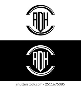 ADH diseño de logotipo, ADH logotipo simple y moderno. ADH diseño de alfabeto lujoso