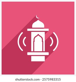 Adhan Call Icon Design Illustration With Shadow 2