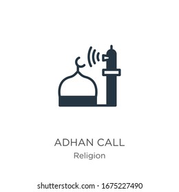 Adhan call icon vector. Trendy flat adhan call icon from religion collection isolated on white background. Vector illustration can be used for web and mobile graphic design, logo, eps10