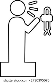 Adhan Llamada a la oración Icono de la mezquita islámica y símbolos de muezzin, grupo de Ilustraciones vectoriales de línea, agregar Azan, minarete, tiempo de oración, adoración musulmana, ícono negro