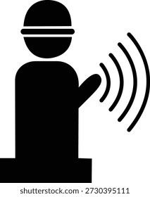 Adhan Llamada a la oración Icono de la mezquita islámica y símbolos de muezzin, grupo de Ilustraciones vectoriales planas, agregar Azan, minarete, tiempo de oración, adoración musulmana, icono negro