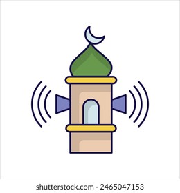 adhan icon with white background vector stock illustration