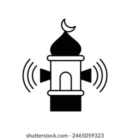 Adhan-Symbol mit weißem Hintergrund Vektorgrafik Stock Illustration