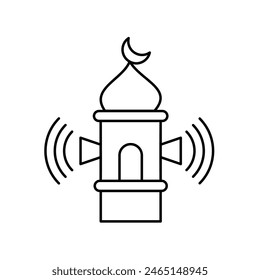 adhan icon with white background vector stock illustration
