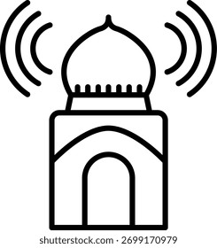 Design de ícone de vetor de linha Adhan
