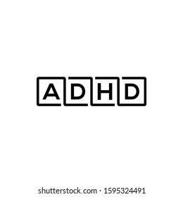 ADHD Attention Deficit Hyperactivity Disorder. Medical Icon Product Label And Logo Graphic Template. Isolated Vector Illustration