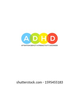 ADHD Attention Deficit Hyperactivity Disorder Vector. Logo Templete For Heaith Industrial.
