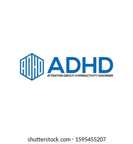 ADHD Attention Deficit Hyperactivity Disorder Vector. Logo Templete For Heaith Industrial.