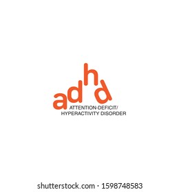 ADHD Attention Deficit Hyperactivity Disorder. Medical Icon Product Label And Logo Graphic Template. Isolated Vector Illustration