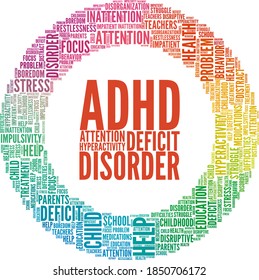 Adhd Attention Deficit Hyperactivity Disorder Vector Stock Vector ...