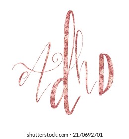 Adhd Attention deficit hyperactivity disorder Awareness Month October banner template with handwritten brush lettering. Vector art