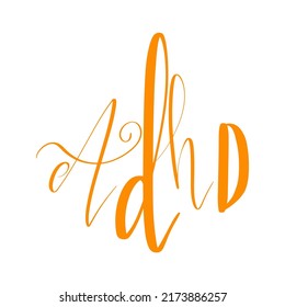 Added Attention Defizit Hyperactivity Disorder Awareness Month October Banner Vorlage mit handgeschriebenen Pinselbuchstaben. Vektorkunst