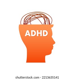 ADHD Attention disorder. Prevent ADHD. Vector stock illustration.