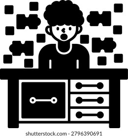 ADHD and Disorganized Art vector Icon Design Illustration