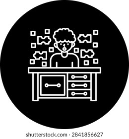 ADHD and Disorganized Art vector Icon Design Illustration