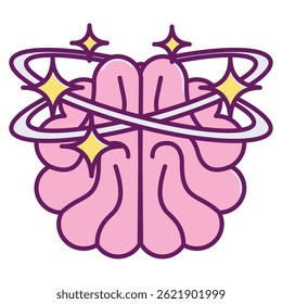Icono de TDAH representado por el cerebro, la actividad ocupada.