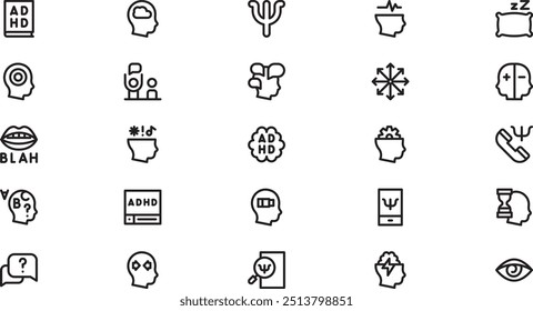 Adhd icons High-Quality Vector Icons Collection with Editable Stroke. Ideal for Professional and Creative Projects.