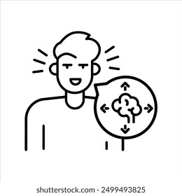 ADHD line color icon. Sign for web page, mobile app, button, logo. Vector isolated button. Editable stroke.