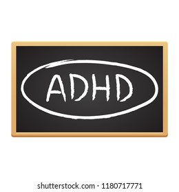 ADHD on blackboard vector isolated