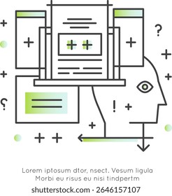 ADHD Overwhelm Focus Distraction Neurodivergent Brain Mental Health Vector Flat Minimalist Clipart Stress Overwhelm Line Art  Executive Dysfunction Icon