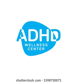 ADHD Wellness Center Logo Vector. Attention Deficit Hyperactivity Disorder. 