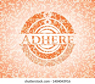 Adhere abstract orange mosaic emblem