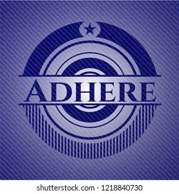 Adhere emblem with denim high quality background