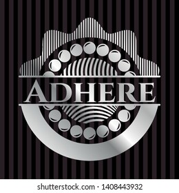 Adhere silvery badge or emblem. Vector Illustration. Mosaic.