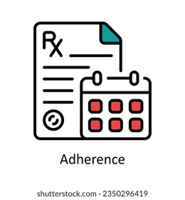 Adherence Filled Outline Icon Design illustration. Pharmacy Symbol on White background EPS 10 File