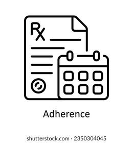Adherence Outline Icon Design illustration. Pharmacy Symbol on White background EPS 10 File