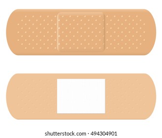 Adhesive bandage - both sides, surface and reverse with white absorbent pad.